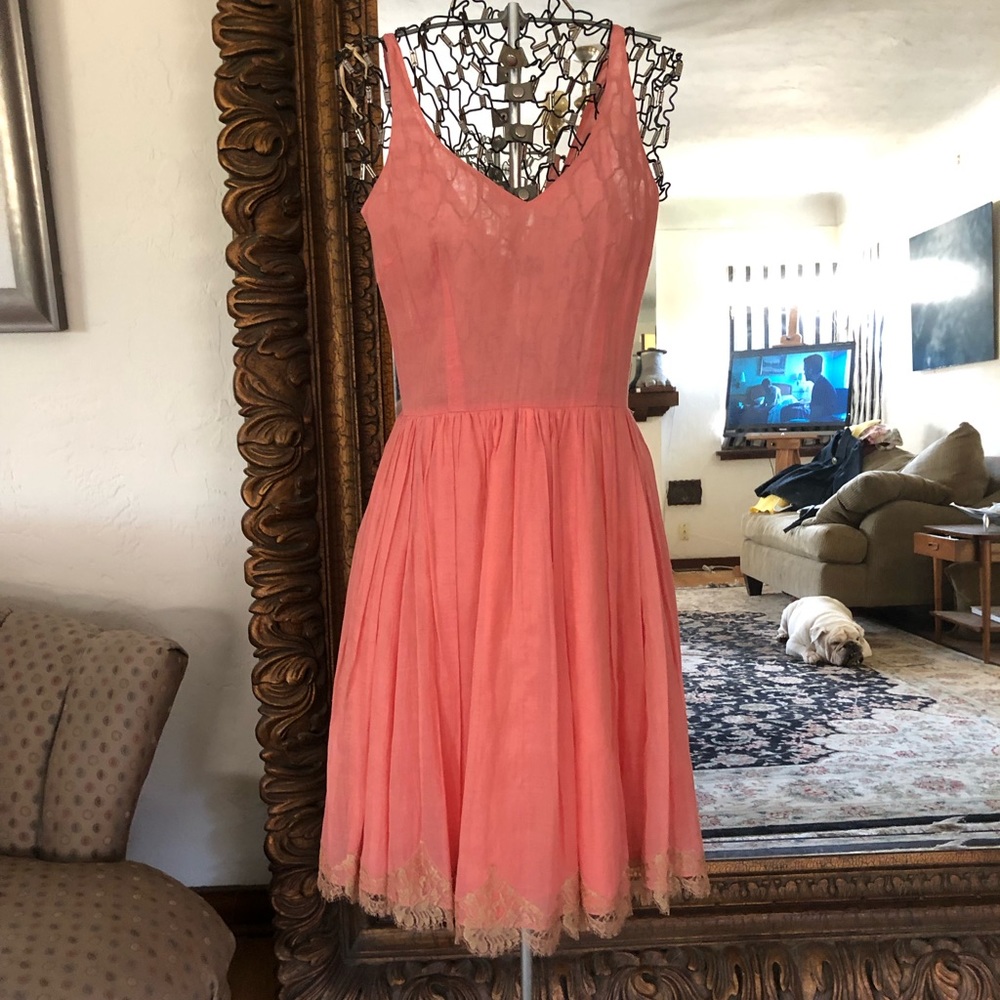 Tracy Reese gauze dress with Chantilly lace.